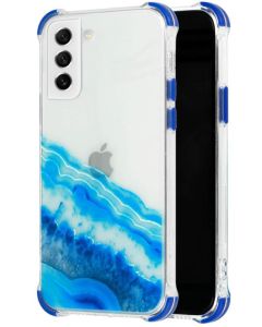 Watercolor Case Ανθεκτική Θήκη Σιλικόνης Design 4 Clear / Blue (Samsung Galaxy S21 FE 5G)