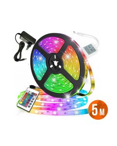 LED Strip Waterproof 2835 with Remote Controller 5m Αδιάβροχη Ταινία RGB με Τηλεκοντρόλ Multicolor