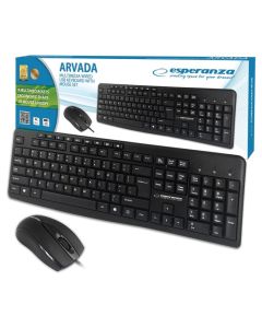 Esperanza EK137 Arvada Wired Keyboard + Mouse 2.4GHZ USB Πληκτρολόγιο και Ποντίκι - Black