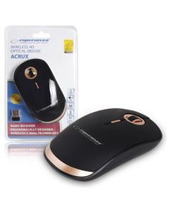 Esperanza EM127 Acrux Mouse 4D Wireless Optical Ασύρματο Ποντίκι Υπολογιστή - Black