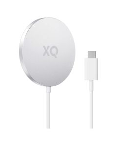 XQISIT Wireless Aluminium Charger with MagSafe (15W) Ασύρματος Φορτιστής με Καλώδιο Type C - White