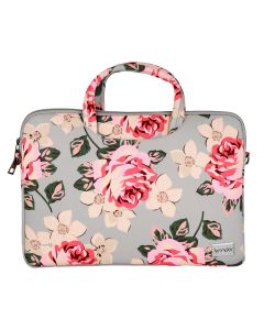 Wonder Briefcase Θήκη Τσάντα για Macbook / Laptop 13" - 14" Grey and Roses