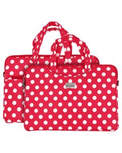Wonder Briefcase Θήκη Τσάντα για Macbook / Laptop 13" - 14" Red Polka Dot