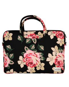 Wonder Briefcase Θήκη Τσάντα για Macbook / Laptop 15" - 16" Black and Roses