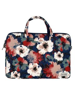 Wonder Briefcase Θήκη Τσάντα για Macbook / Laptop 15" - 16" Blue and Camellias