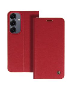 Wonder Frame PU Leather Wallet Case Θήκη Πορτοφόλι με Δυνατότητα Stand - Red (Samsung Galaxy S25 Edge)