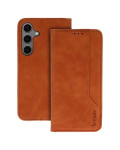 Wonder Prime PU Leather Wallet Case Θήκη Πορτοφόλι με Stand - Brown (Samsung Galaxy S25)