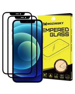 Wozinsky Full Glue Full Face Case Friendly 2Pack Black Αντιχαρακτικό Γυαλί 9H Tempered Glass (iPhone 12 / 12 Pro)