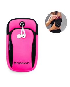 Wozinsky Universal Sport Running Phone Armband (WABPI1) Θήκη για το Μπράτσο για Κινητά έως 6.7'' - Pink