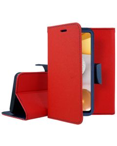 Tel1 Fancy Diary Case Θήκη Πορτοφόλι με δυνατότητα Stand Red / Navy (Xiaomi Redmi Note 9T 5G)