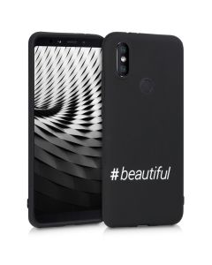 KWmobile Slim Fit Gel Case Hashtag Beautiful (46521.01) Θήκη Σιλικόνης Μαύρη (Xiaomi Mi A2 / 6X)