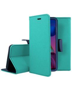 Tel1 Fancy Diary Case Θήκη Πορτοφόλι με δυνατότητα Stand Mint / Navy (Xiaomi Mi5)