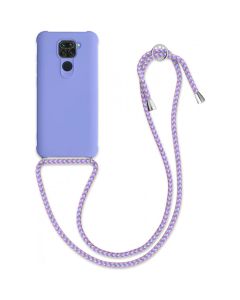 KWmobile Crossbody Silicone Case with Neck Cord Lanyard Strap (53147.108) Lavender (Xiaomi Redmi Note 9)