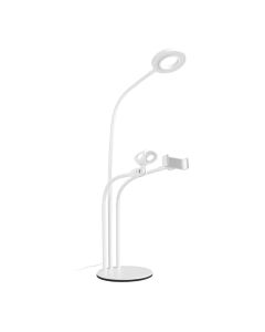 XO L02 Phone Stand Holder with LED Lamp and Microphone Holder Βάση Στήριξης - White