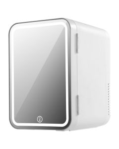 XO CZ015 Mini Car Refrigerator with Mirror LED Ηλεκτρικό Φορητό Ψυγείο με Καθρέπτη - White - MT80316