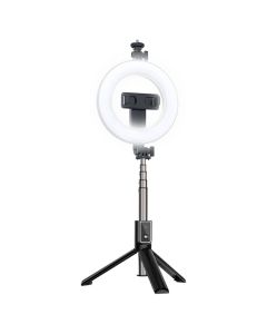 XO SS12 Selfie Stick 95cm with Tripod and Led Ring Light για Κινητά - Black