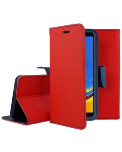 Tel1 Fancy Diary Case Θήκη Πορτοφόλι με δυνατότητα Stand Red / Navy (Huawei Y5P / Honor 9s)