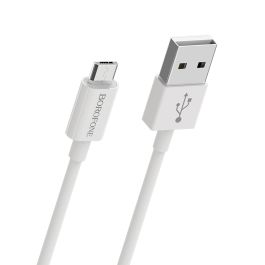 Borofone BX22 Bloom Cable Καλώδιο Φόρτισης 2.4A USB σε Micro USB 1m - White