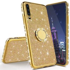 Diamond Ring Case με Electro Bumper και Glitter Gold Xiaomi Mi Note 10 Note 10 Pro