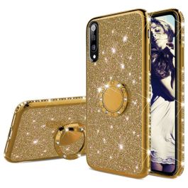 Diamond Ring Case με Electro Bumper και Glitter Gold Xiaomi Redmi Note 8T