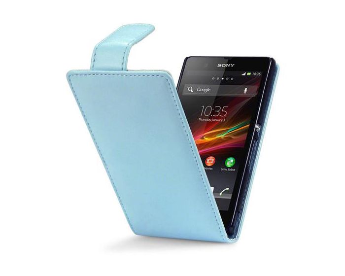Qubits Θήκη Πορτοφόλι Flip Wallet Case (117-005-207) Γαλάζια (Sony Xperia Z)