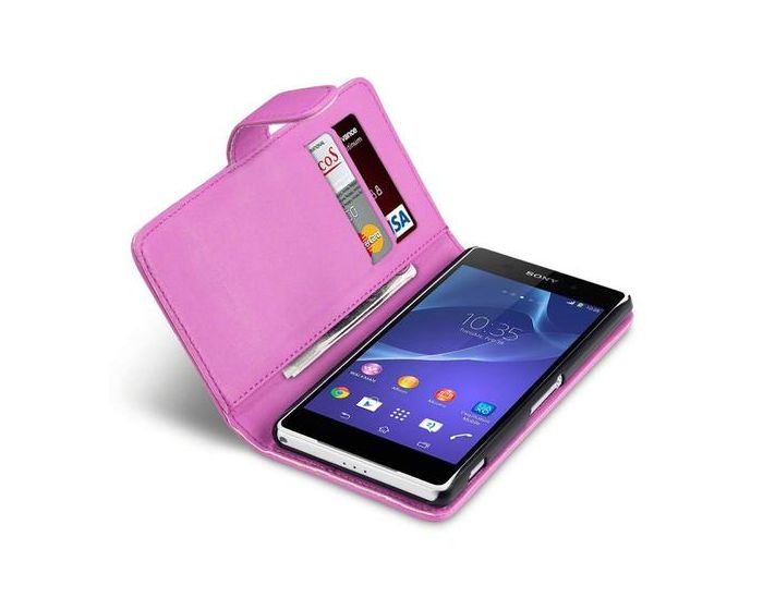 Qubits Θήκη Πορτοφόλι Wallet Case (117-005-284) Ροζ (Sony Xperia Z2)