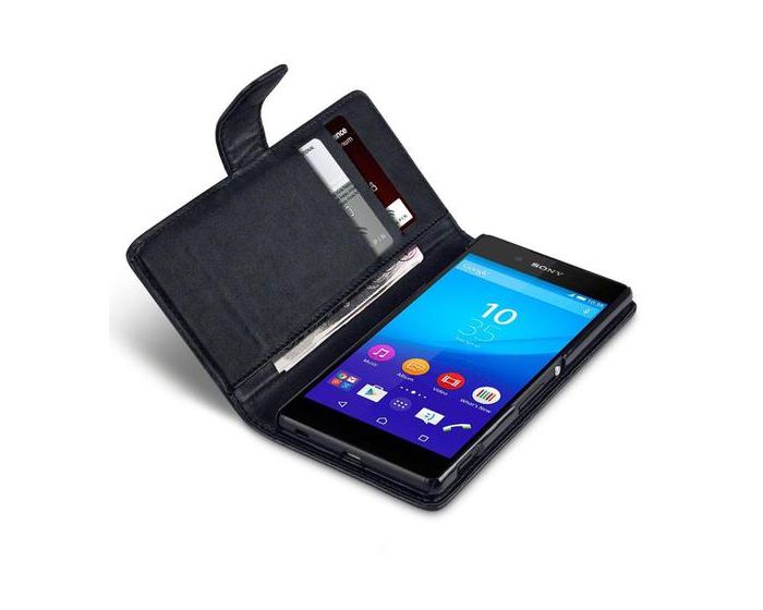 Qubits Θήκη Πορτοφόλι Flip Wallet Case (117-005-340) Μαύρο (Sony Xperia Z3+ / Z4)