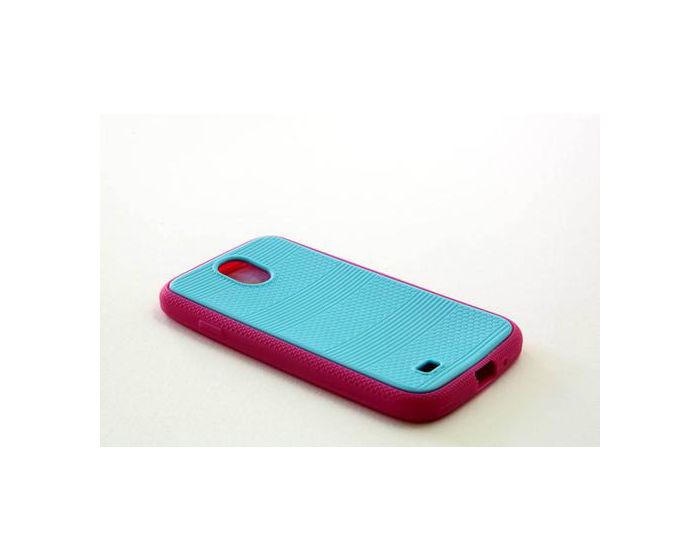 OEM Θήκη Δίχρωμη Σιλικόνης (case) - Γαλάζιο Ρόζ (Samsung s4)