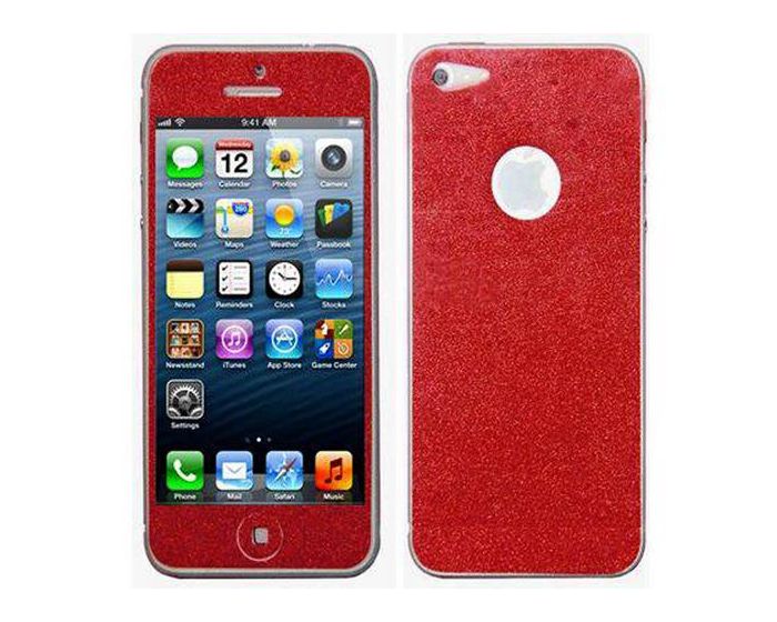 OEM Αυτοκόλλητη Μεμβράνη Screen Cover -  Κόκκινο (iPhone 4s)
