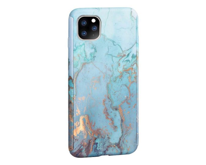 360 Full Cover Marble Case & Tempered Glass - No.5 Green (iPhone 11 Pro)