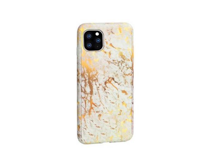 360 Full Cover Marble Case & Tempered Glass - No.7 Gold (iPhone 11 Pro)