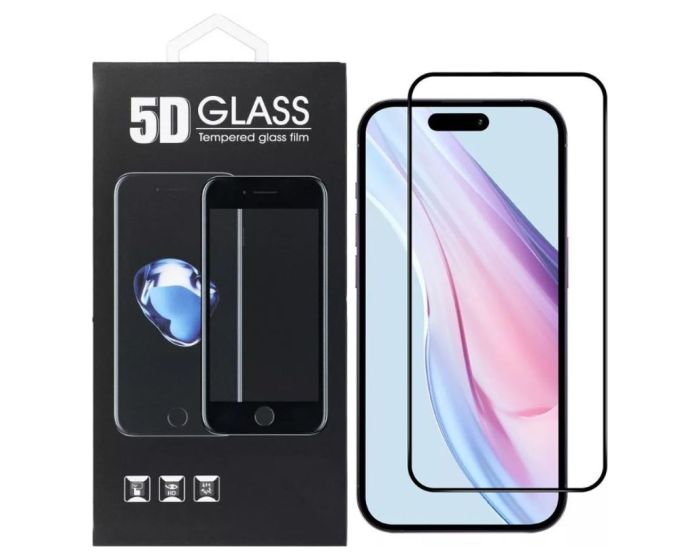 3D Full Glue Full Face Black Αντιχαρακτικό Γυαλί 9H Tempered Glass (iPhone 16)