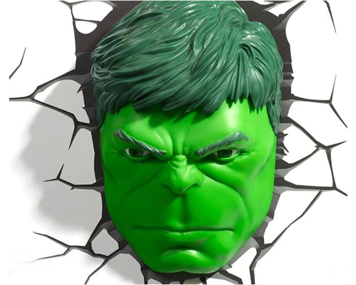 3D Light FX Marvel Hulk Face Light 3D Φωτιστικό Τοίχου