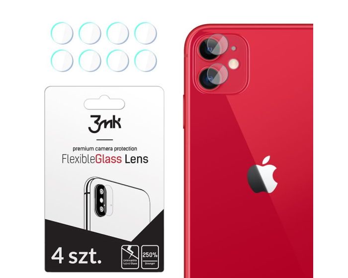 3MK FG Camera Lens 7H Flexible Glass Film Prοtector 4-Pack (iPhone 11)