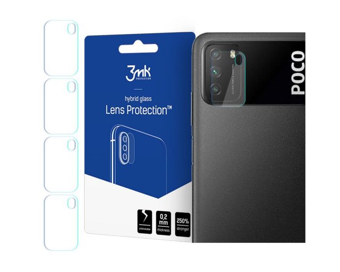 3mk FG Camera Lens 7H Flexible Glass Film Prοtector 4-Pack (Xiaomi Poco M3 / Redmi 9T)