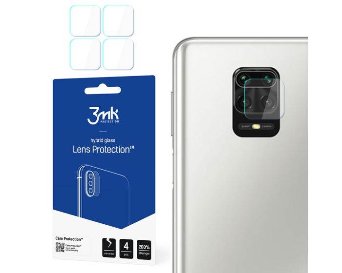 3mk FG Camera Lens 7H Flexible Glass Film Prοtector 4-Pack (Xiaomi Redmi Note 9 Pro)