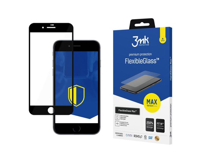 3mk Premium Hardglass Max 9H Tempered Glass 0.3mm Black - (iPhone 7 / 8 / SE 2020 / 2022)