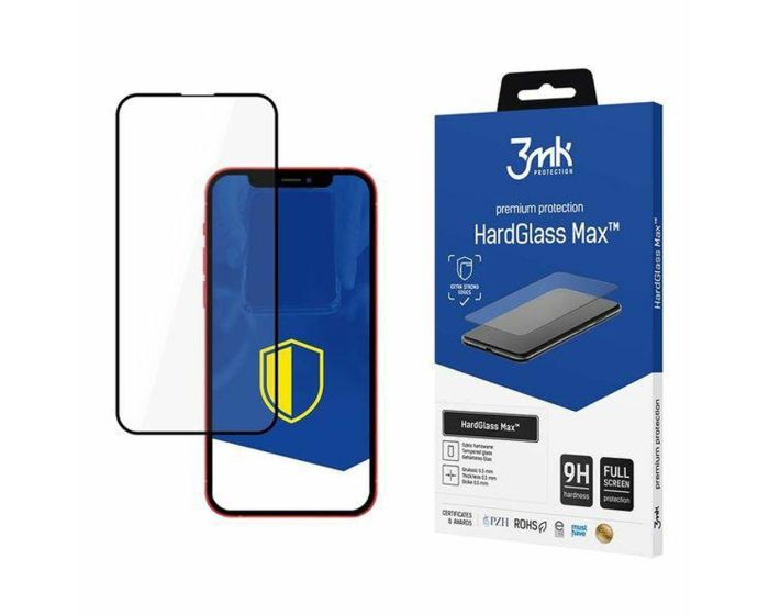 3mk Premium Hardglass Max 9H Tempered Glass 0.3mm Black - (iPhone 13 Mini)