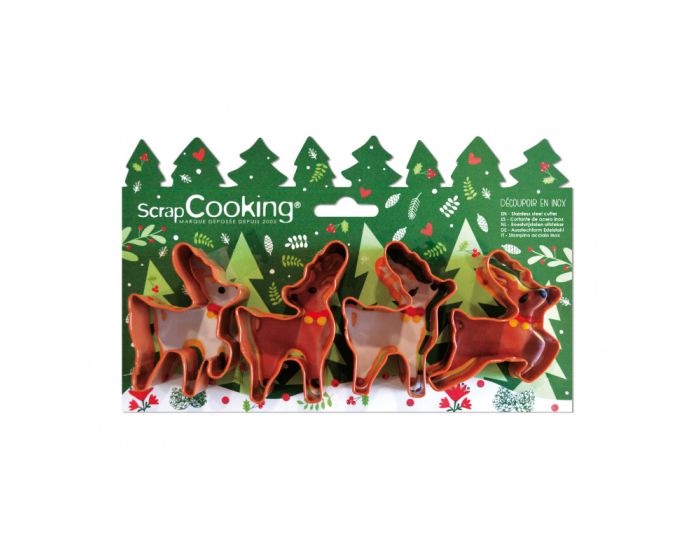 Scrap Cooking 4 Moose Stainless Steel Cookie Cutters (SCC-2082) 4 Κουπ Πατ