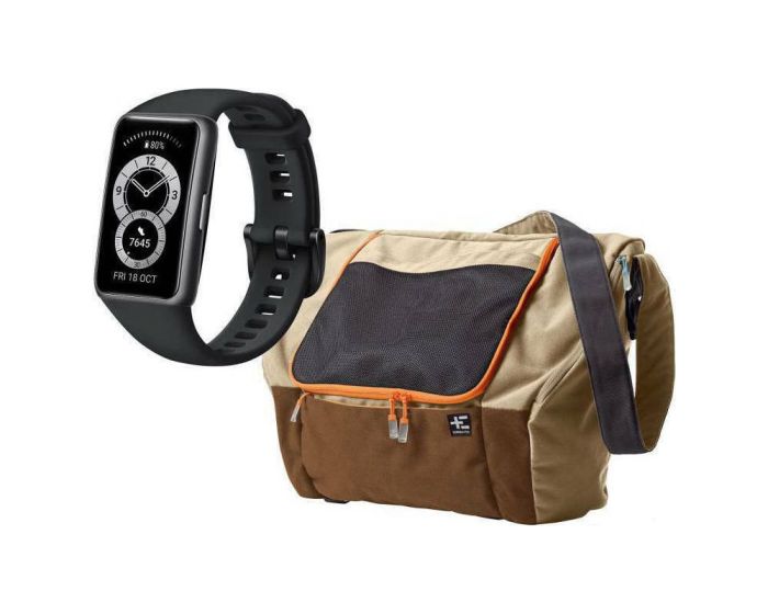 Huawei Band 6 Smartwatch / Activity Tracker - Graphite Black + Terranation Bag Ika Kopu