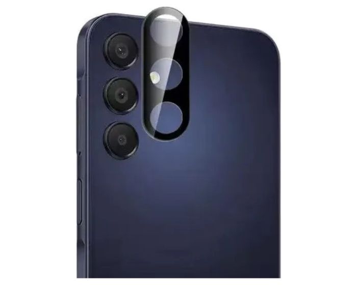 9H Full Camera Lens Tempered Glass Film Prοtector Black (Samsung Galaxy A55 5G)