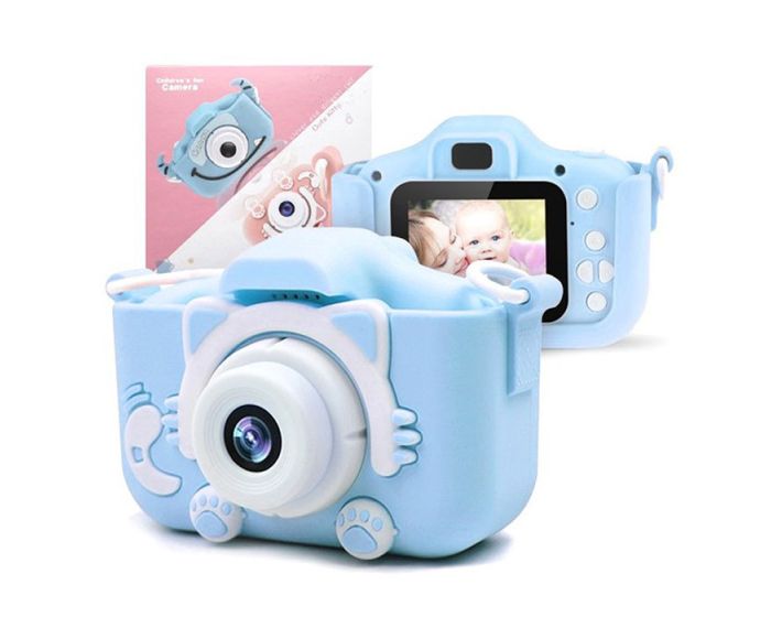 Digital Mini Camera for Kids Παιδική Κάμερα - Cat Blue