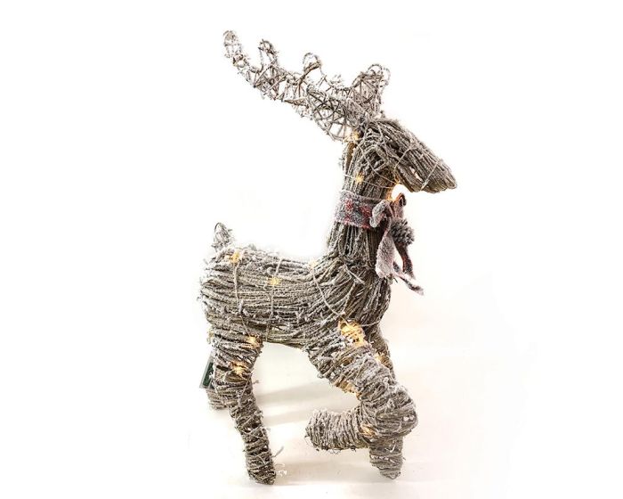 ACA Natural Rattan & Grass Deer (X11401112) Χριστουγεννιάτικος Διακοσμητικός Τάρανδρος - Warm White