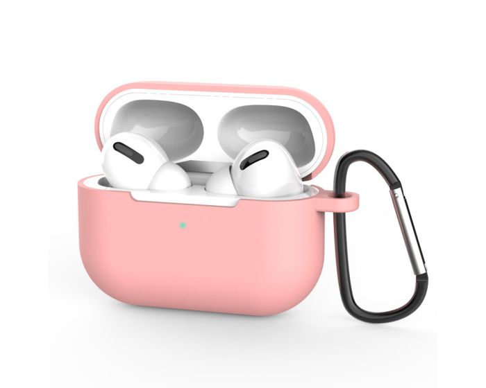 Silicone Airpods Pro Case with Keychain Carabiner Θήκη Σιλικόνης για Airpods Pro - Pink