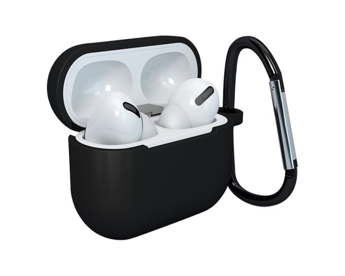 Soft Silicone Apple AirPods 3 Case with Clip Hook Θήκη Σιλικόνης για Apple AirPods 3 - Black