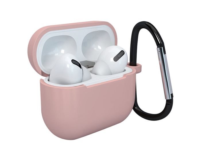 Soft Silicone Apple AirPods 3 Case with Clip Hook Θήκη Σιλικόνης για Apple AirPods 3 - Pink