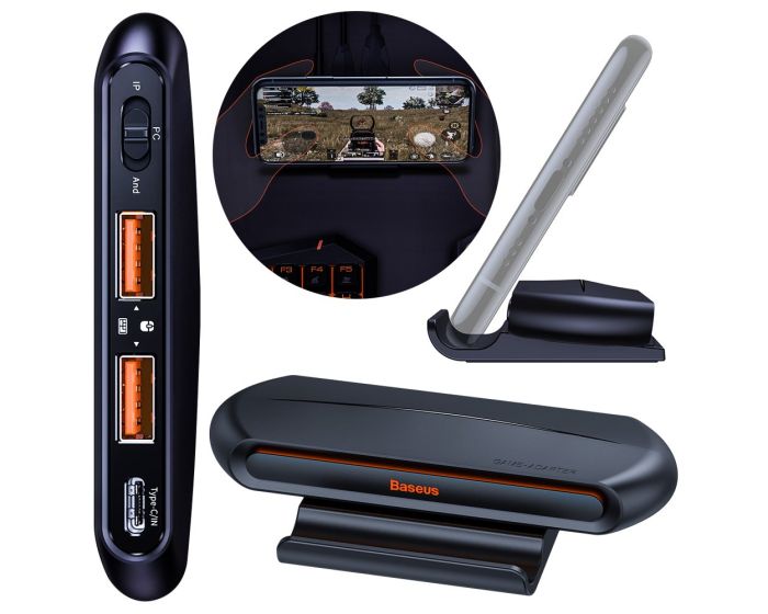 Baseus Gamo Mobile Game Adapter 2x USB HUB GA01 for Keyboard and Mouse (GMGA01-01) Αντάπτορας - Black