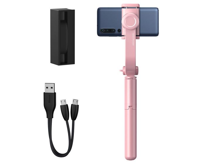 Baseus Uniaxial Gimbal Selfie Stick with Tripod Telescopic Stand and Bluetooth Remote Control (SULH-04) Βάση Gimbal Σταθεροποίησης - Pink