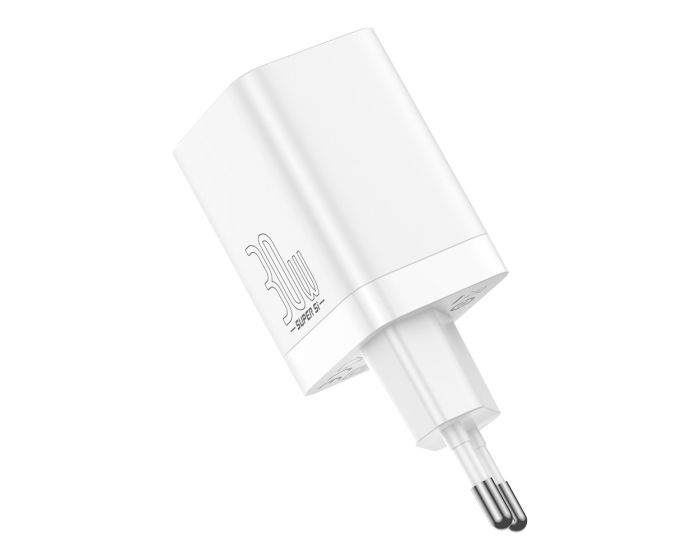 Baseus Super Si Pro Fast Wall Charger USB / Type-C 30W QC3.0 PD (CCSUPP-E02) Αντάπτορας Φόρτισης Τοίχου - White