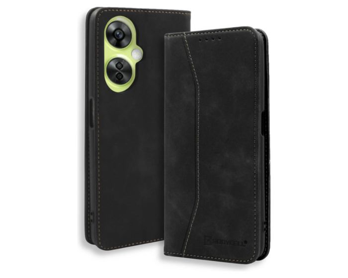 Bodycell PU Leather Book Case Θήκη Πορτοφόλι με Stand - Black (OnePlus Nord CE 3 Lite)